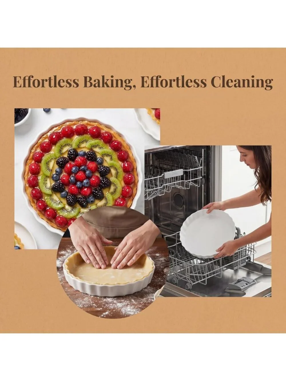 Ceramic Quiche Baking Dish Set of 2 - 10